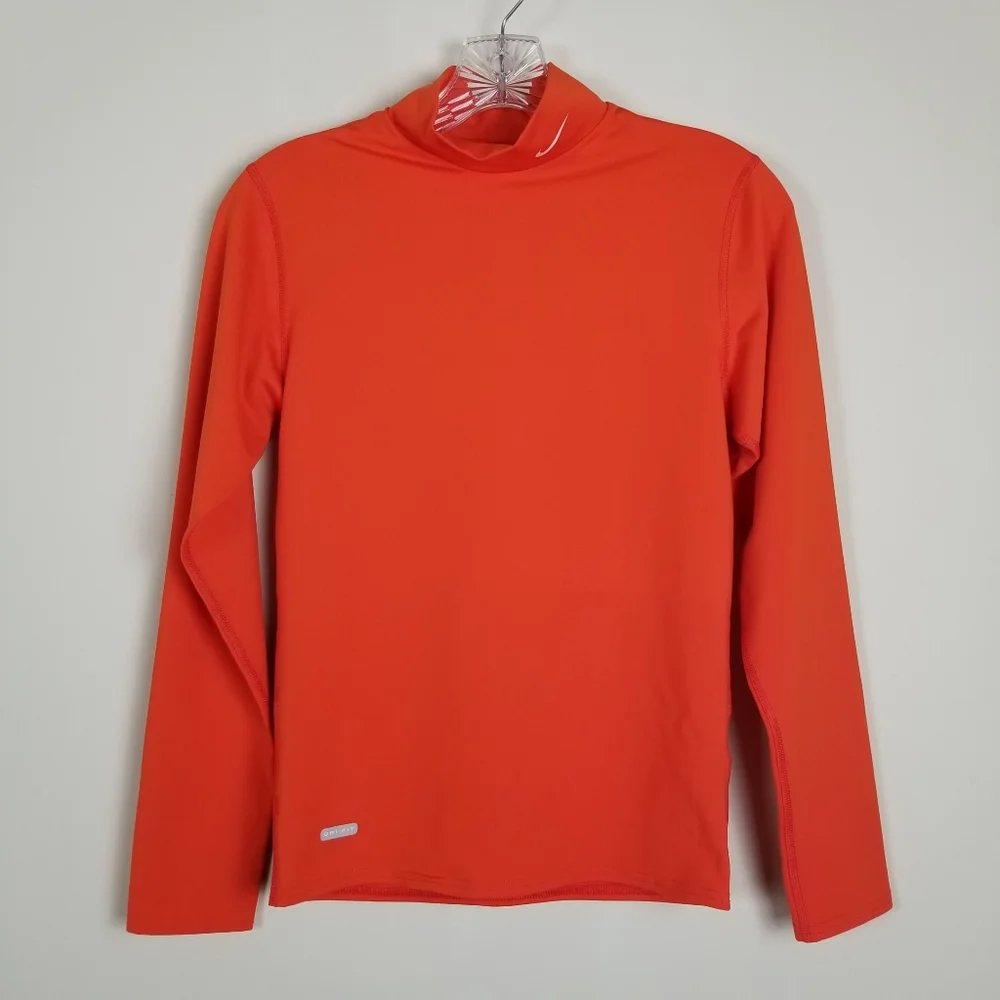 Nike Dri Fit Mock Neck Long Sleeve Shirt Top Small - Picture 1 of 4